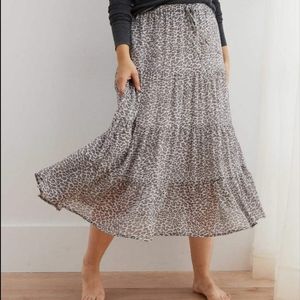 Aerie tiered midi skirt cheetah